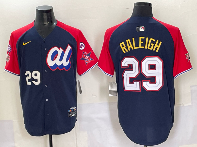 Men Seattle Mariners 29 Raleigh Blue MLB All star Nike 2025 Jersey style 009